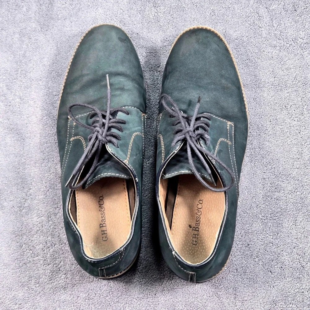 GH‎ Bass Clifton Derby Shoes Mens 10D Dark Teal Good Nubuck Leather Lace Up